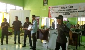 Demi Terciptanya Pemilu Damai, Panwascam Indramayu Lakukan Sosialisasi