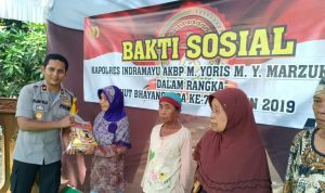 HUT Bhayangkara Ke-73 Polres Indramayu Bagikan Beras 1.000 Karung