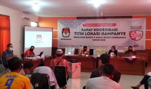 KPU Indramayu Lakukan Rakor Pemasangan Titik Lokasi APK
