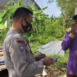 Bhabinkamtibmas Polsek Tukdana Jajaran Polres Indramayu Laksanakan Kegiatan Bagi-Bagi Masker