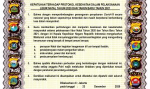 Kapolri Terbitkan Maklumat Kepatuhan Prokes saat Libur Natal dan Tahun Baru
