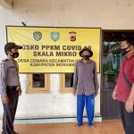Polsek Cantigi Bersama Gugus Tugas Desa Cemara Giat PPKM Mikro