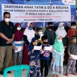 Pengerukan Perairan Kilang Balongan, 100 Anak  Yatim Terima Santunan