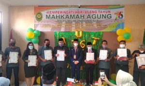 HUT Makamah Agung Ke 76 tahun, Pengadilan Negeri Indramayu Kelas lB ikuti acara secara Virtual
