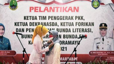 Bupati Indramayu Berharap Ketua TP PKK Kabupaten Indramayu Yang Baru Dilantik Bisa Bekerjasama Dengan Pemda