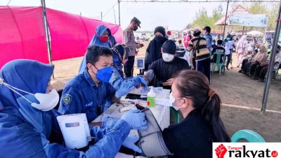 Pengelola Objek Wisata Pantai Karangsong Bekerjasama Dengan Puskesmas Margadadi Adakan Vaksinasi Untuk Herd Immunity
