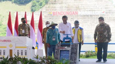 Presiden Jokowi Resmikan Bendungan Karalloe di Gowa