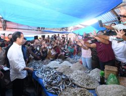 Presiden Jokowi Bagikan Bantuan Modal Bagi Pedagang di Pasar Porsea