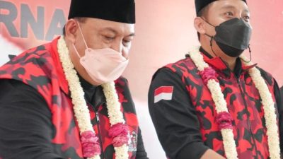 Ketua Dewan Pembina Laskar Ganjar-Puan (LGP) H. Mochtar Mohammad (kiri) dan Ketua Umum LGP, Nawang Andi Kusumah, SH, M.Kn. (kanan) (Foto: Istimewa)