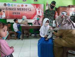 Tekan Penyebaran Covid-19 Kodim 0616/indramayu Vaksinasi Anak Sekolah
