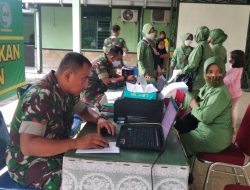 Kodim 0616 Indramayu bersama Persit. adakan vaksinasi Booster