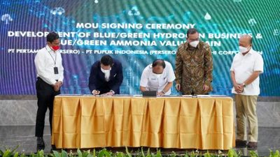 Pertamina, PT Pupuk Indonesia dan Mitsubishi Corporation Sepakat Kembangkan Bisnis Blue/Green Hydrogen dan Ammonia