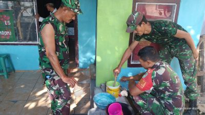 Peringati Hari Lahir Kodam III Siliwangi, Jajaran TNI di Indramayu Renovasi Rumah Veteran