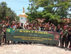 HUT TNI ke 77, Kodim 0616 Indramayu Gelar Bakti Sosial di Monumen Perjuangan Pasukan Setan