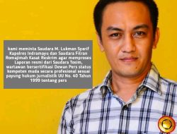 Wartawan diintimidasi Oknum Manager BJB, PJI Indramayu Minta APH Tindak Tegas Sesuai UU Pers