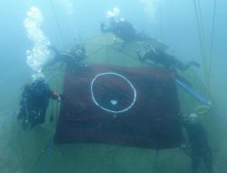 Peringati Bulan Bung Karno” Bacaleg dari DPR RI Kibarkan Bendera di Dasar Laut