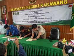 Kepala BPN Karawang Tandatangani MoU Dengan Kajari dan Kepala Kemenag 