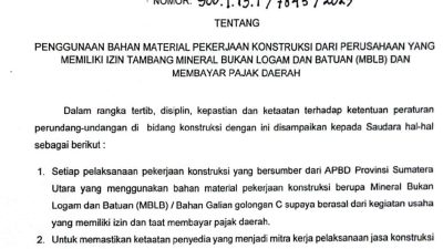 Surat Edaran Gubsu, Kapolres Diminta Tindak Tegas Galian C Tanpa Izin