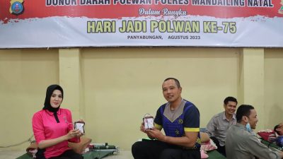 Sambut Hari Jadi Polwan Polres Madina, Gelar Donor Darah