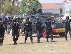Kesiapan Menjelang Operasi Mantap Brata Lodaya 2023, Polres Indramayu Gelar Simulasi Sispamkota