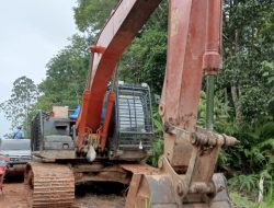 Tim Gabungan Dinas LHK Sumut Amankan 1 Unit Excavator Milik Penambang Emas Liar