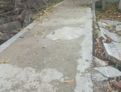 Baru Selesai Dibangun, Jalan Banjar Kobun Rusak Parah