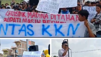 Aliansi Mahasiswa dan Masyarakat Desak Polda Sumut Tangkap Bupati Madina