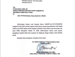 Terkait Dugaan Tipikor Dana Hibah Kabupaten Asahan, FKI-1 Sumut Minta Kajari Memproses Secara Profesional, Transparan dan Berkeadilan