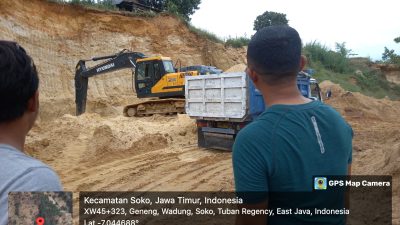 Diduga Oknum Pejabat Polres Tuban Backup Pekerjaan Tambang Ilegal