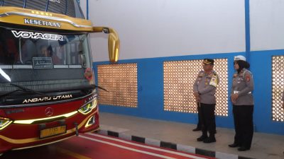 Kesiapan Mudik 2024, Polres Indramayu Gelar Ramp Check Untuk Angkutan Lebaran