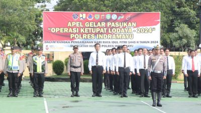Polres Indramayu Laksanakan Apel Gelar Pasukan Operasi Ketupat Lodaya 2024