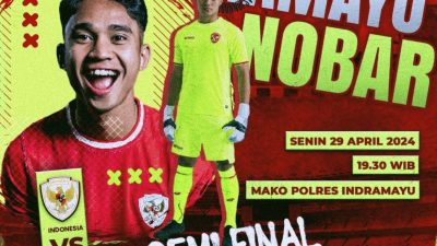 Dukung Timnas, Polres Indramayu Gelar Nobar