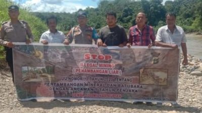 Polsek Linggabayu Imbau Stop Tambang Galian C Ilegal Di Sungai Batang Natal