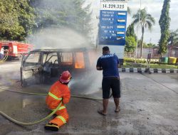 Kebakaran Mini Bus Di SPBU Natal Hingga Kini Belum Ada Tersangka