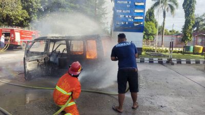 Kebakaran Mini Bus Di SPBU Natal Hingga Kini Belum Ada Tersangka