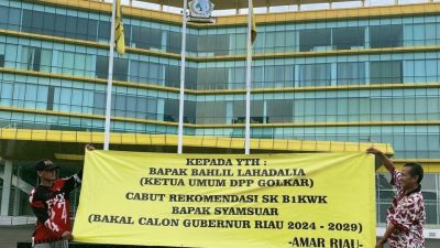 Aliansi Mahasiswa Desak Golkar Cabut Rekomendasi Syamsuar Sebagai Bakal Calon Gubernur Riau