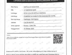 Ridwan Rangkuti: KPU Harus Tegas, Cabup Madina SN Terbukti Tidak Serahkan Tanda Terima LHKPN Tahun 2024