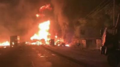 HOROR CIANJUR! Truk Tangki BBM Terguling & Meledak, Pos Polisi-Ruko Ludes Terbakar