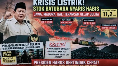 Pulau Jawa Terancam Lumpuh Total! Krisis Batubara PLN Picu Pemadaman Bergilir Masal